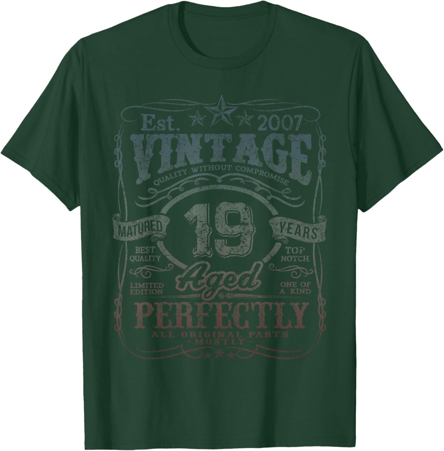 Vintage 2007 Limited Edition Shirt 19 Year Old 19th Birthday T-Shirt - T-Shirt | Forest