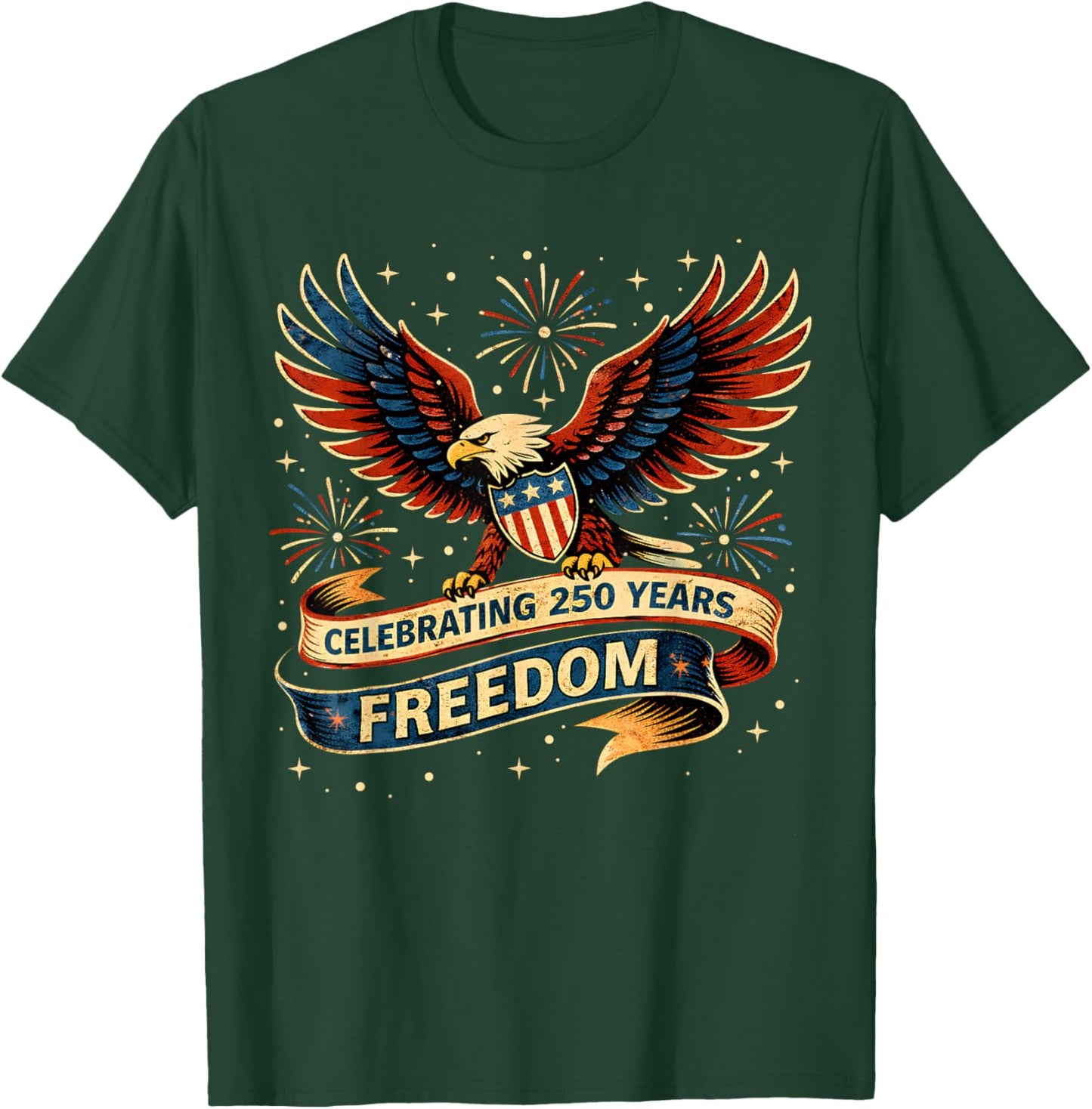 250 Anniversary USA 250th American Flag Patriotic 250 Years T-Shirt - T-Shirt | Forest