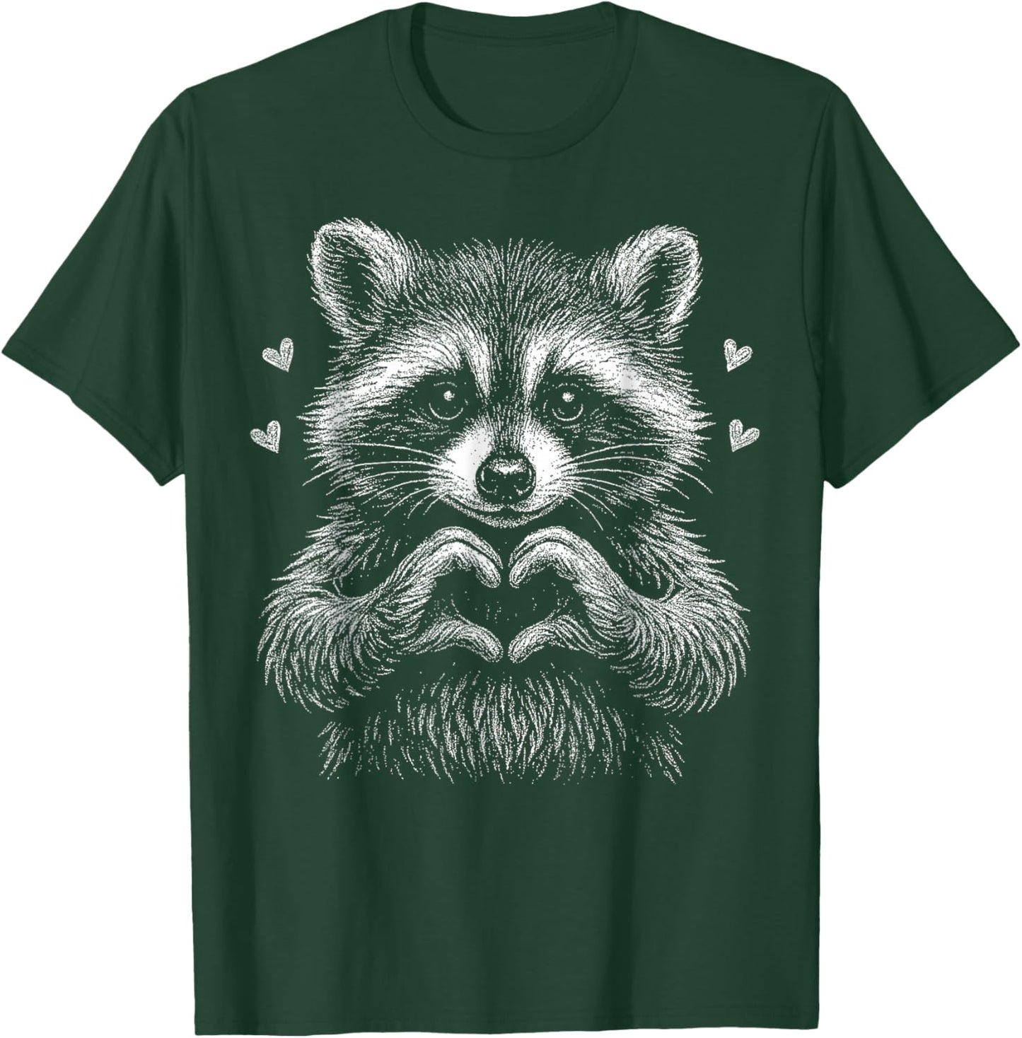 Valentine Raccoon, Cute Raccoon Love T-Shirt - T-Shirt | Forest