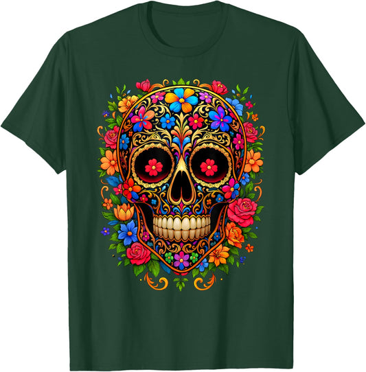 Dia De Los Muertos Costume Day of The Dead Sugar Skull T-Shirt - T-Shirt | Forest