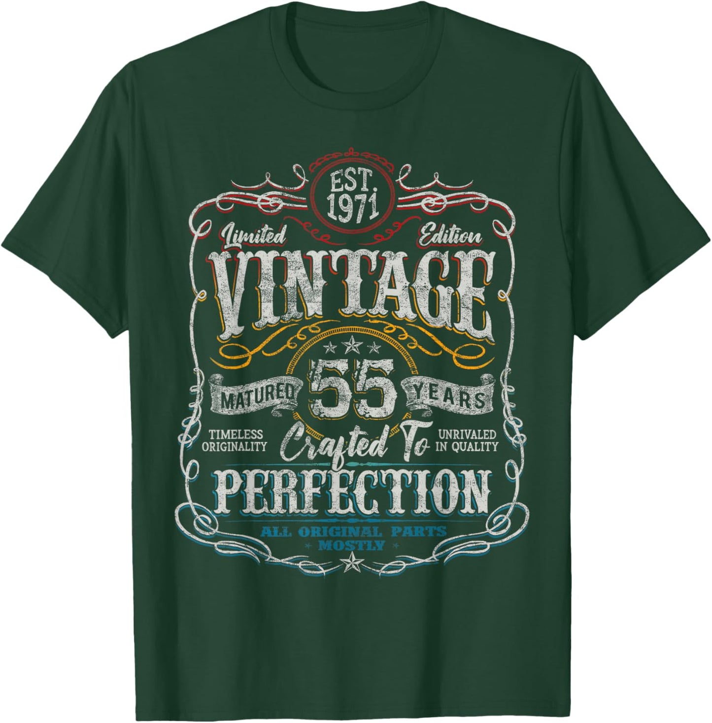 Vintage 1971 Limited Edition Shirt 55 Year Old 55th Birthday T-Shirt - T-Shirt | Forest