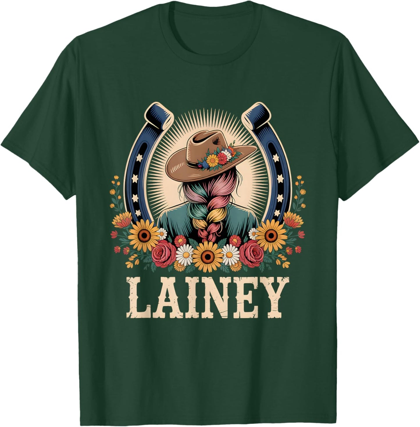 Lainey Name Personalized Idea Girl Lainey Cowgirl Birthday T-Shirt - T-Shirt | Forest