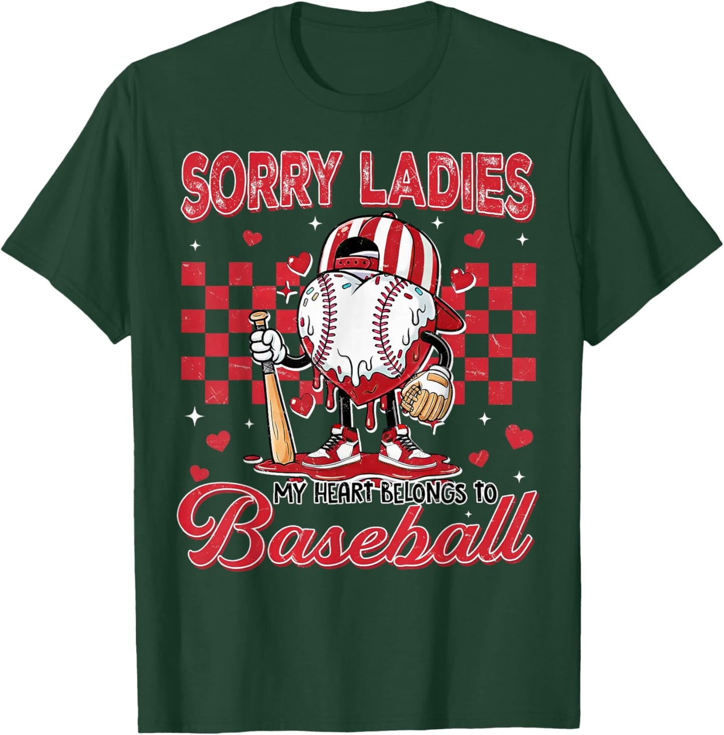Baseball Drip Icecream Apparel Youth Boy Valentine T-Shirt - T-Shirt | Forest