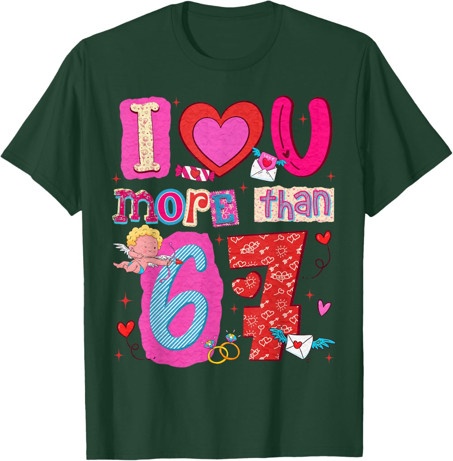 Valentine I Love Heart You More Than 67 Meme Slang Boy Girl T-Shirt - T-Shirt | Forest