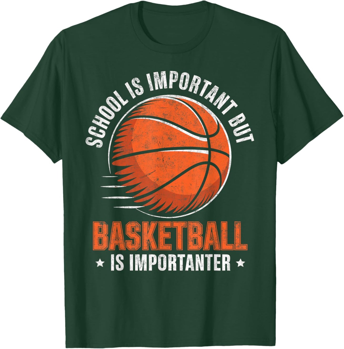 Vintage School is Important but Basketball is Importanter T-Shirt - T-Shirt | Forest