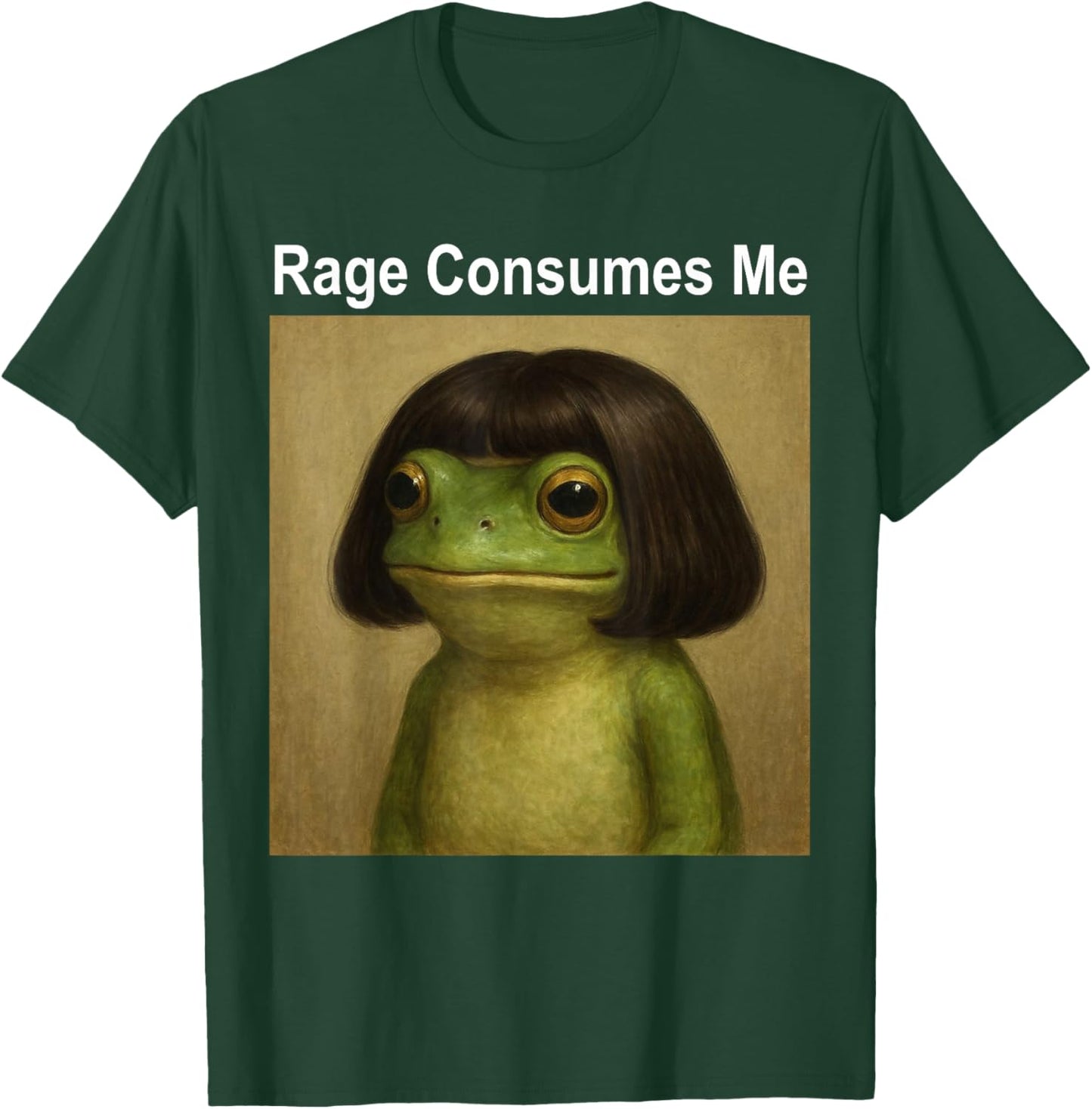 Rage consumes me Frog Funny Frog Bob Haircut Meme Humor Gift T-Shirt - T-Shirt | Forest