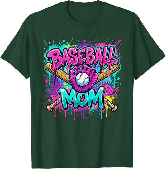 Baseball Mom Drip Mama of Both Mother's Day Game Day T-Shirt - T-Shirt | Forest