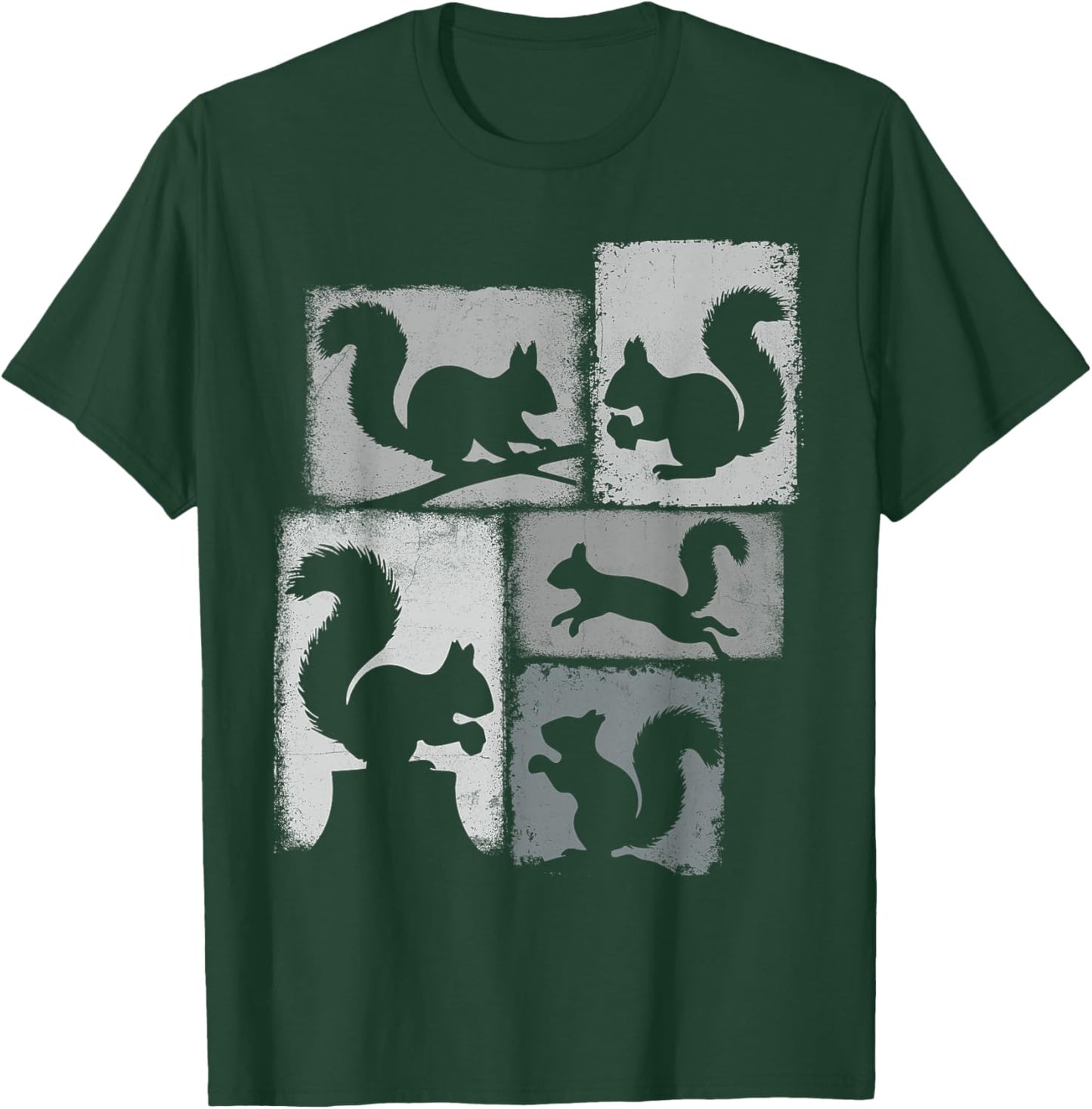 Squirrel Vintage Collage Nut Lover T-Shirt - T-Shirt | Forest