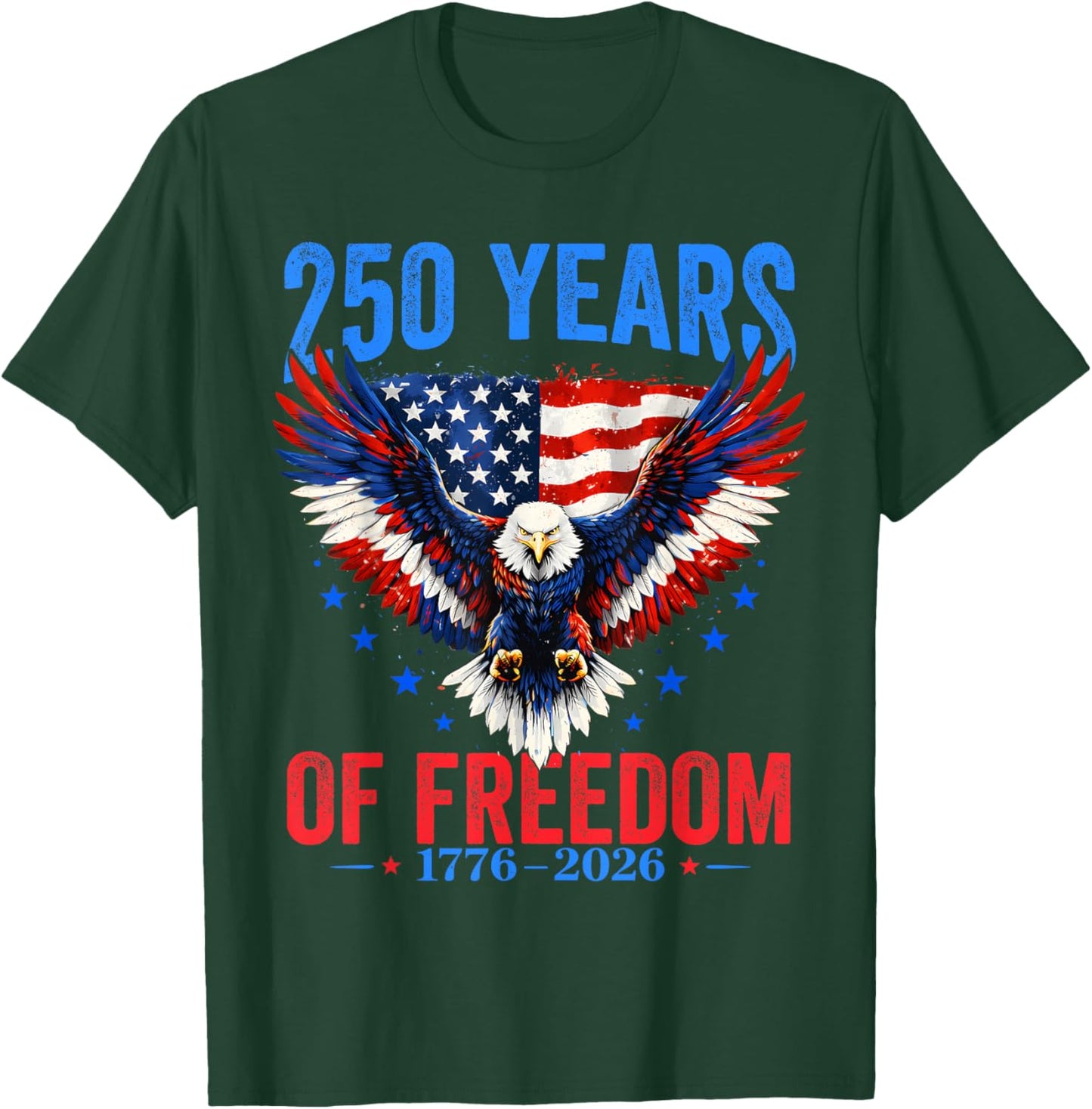 Vintage 250 Years American 1776 2026 250th USA Men Women T-Shirt - T-Shirt | Forest