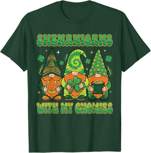 Shenanigans with My Gnomies St Patricks Day Irish Shamrock T-Shirt - T-Shirt | Forest