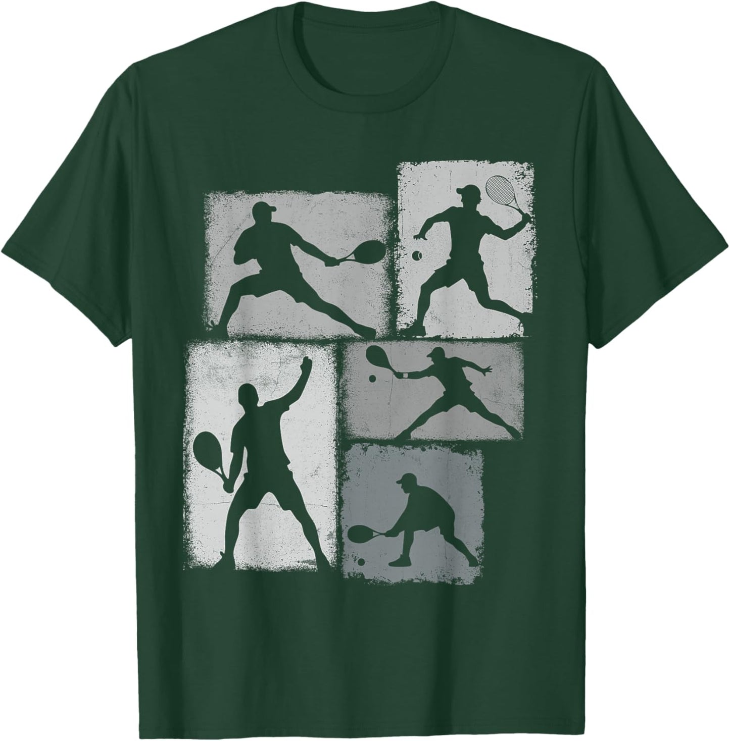 Tennis Player Collage Men Women Kids Coach Youth T-Shirt - T-Shirt | Forest