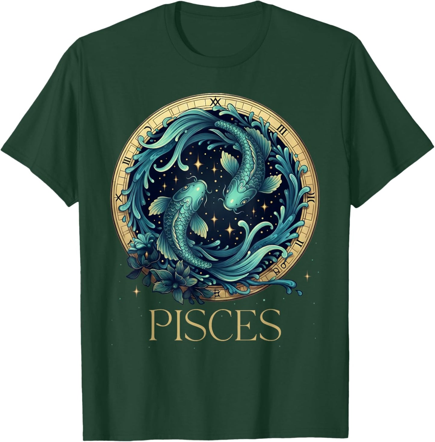 Retro Pisces Zodiac Sign Horoscope Astrology Pisces Birthday T-Shirt - T-Shirt | Forest