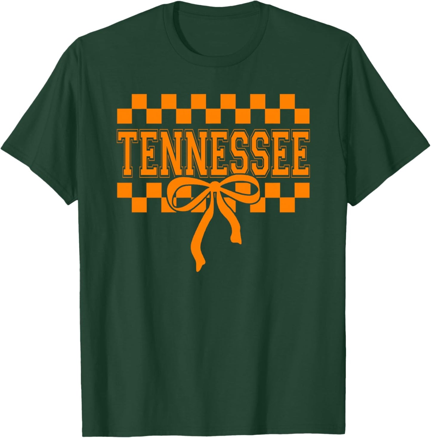 Tennessee Coquette Bow Checkered Design Women Kids T-Shirt - T-Shirt | Forest