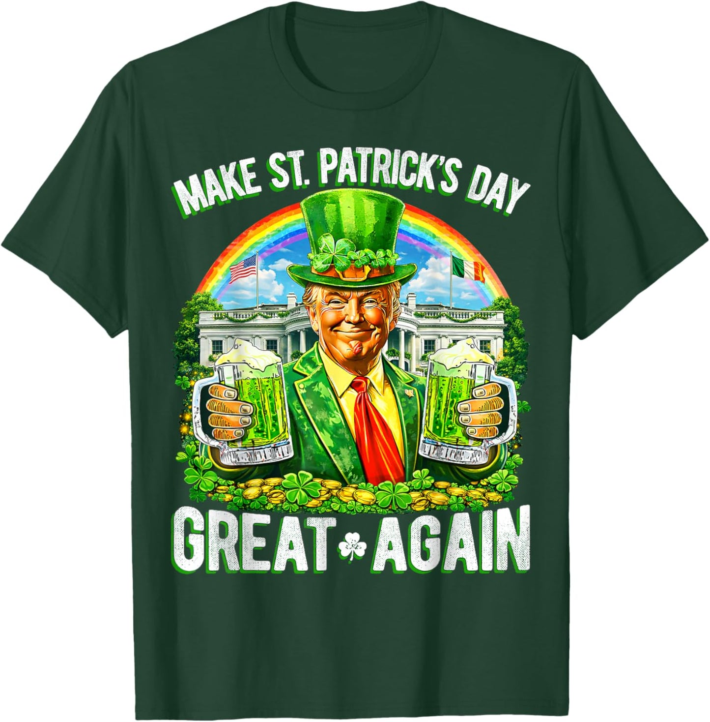 Trump St Patrick's Day Shamrock Women T-Shirt - T-Shirt | Forest