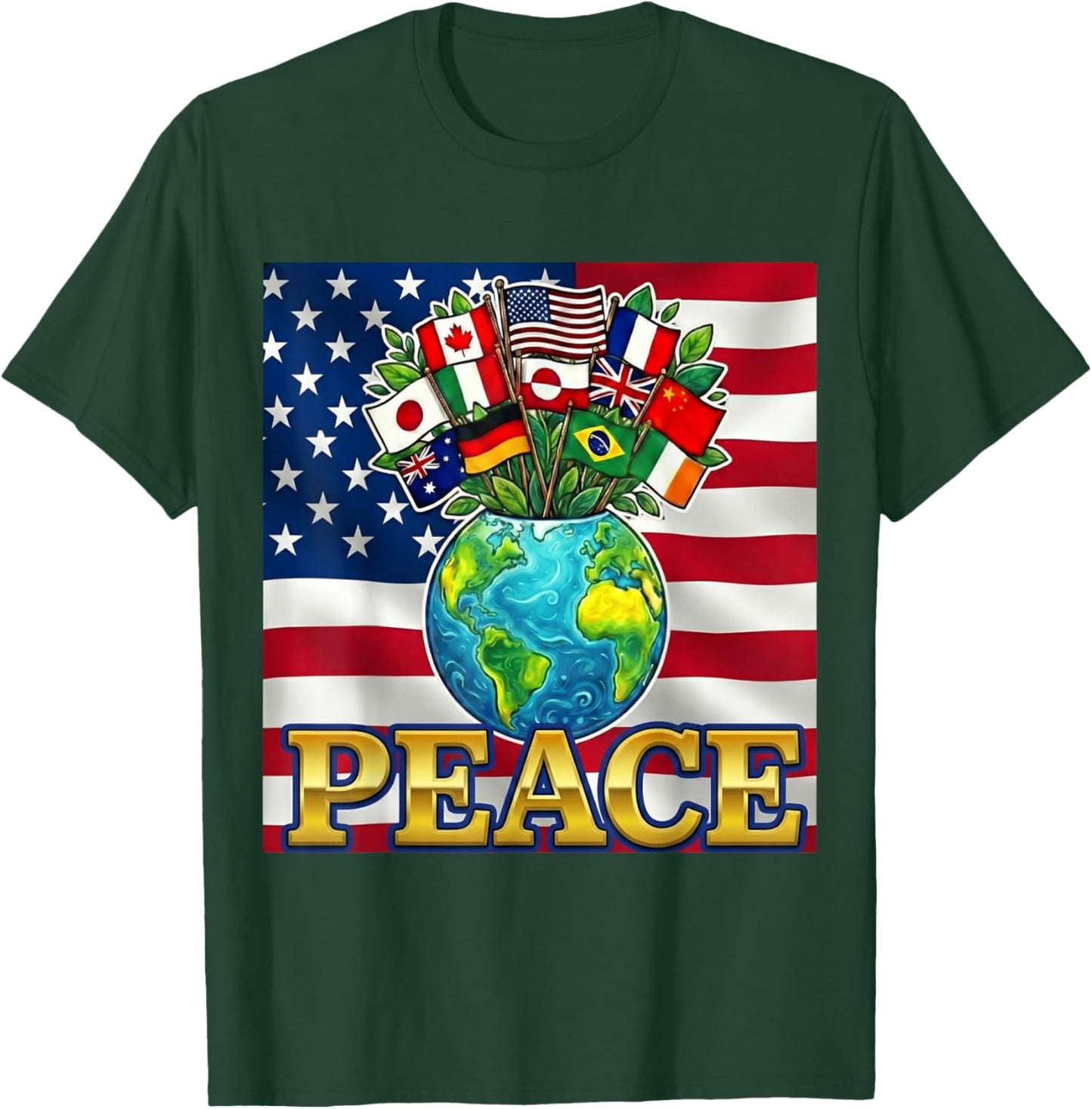 International Peace Board Earth’s Harmony T-Shirt - T-Shirt | Forest