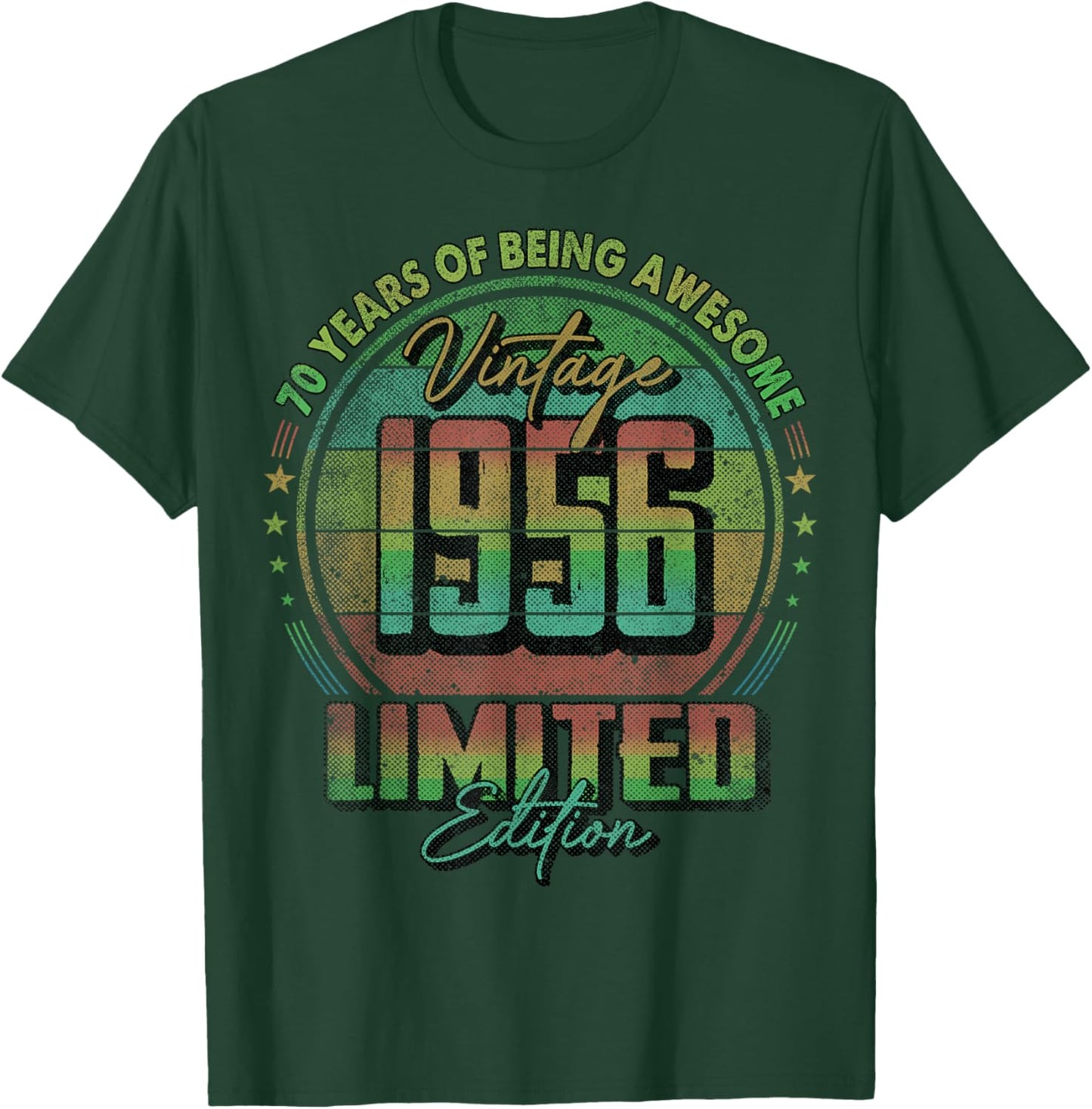 Vintage 1956 Limited Edition Shirt 70 Year Old 70th Birthday T-Shirt - T-Shirt | Forest