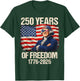250 Years of Freedom George Washington 1776-2026 4th of July T-Shirt - T-Shirt | Forest