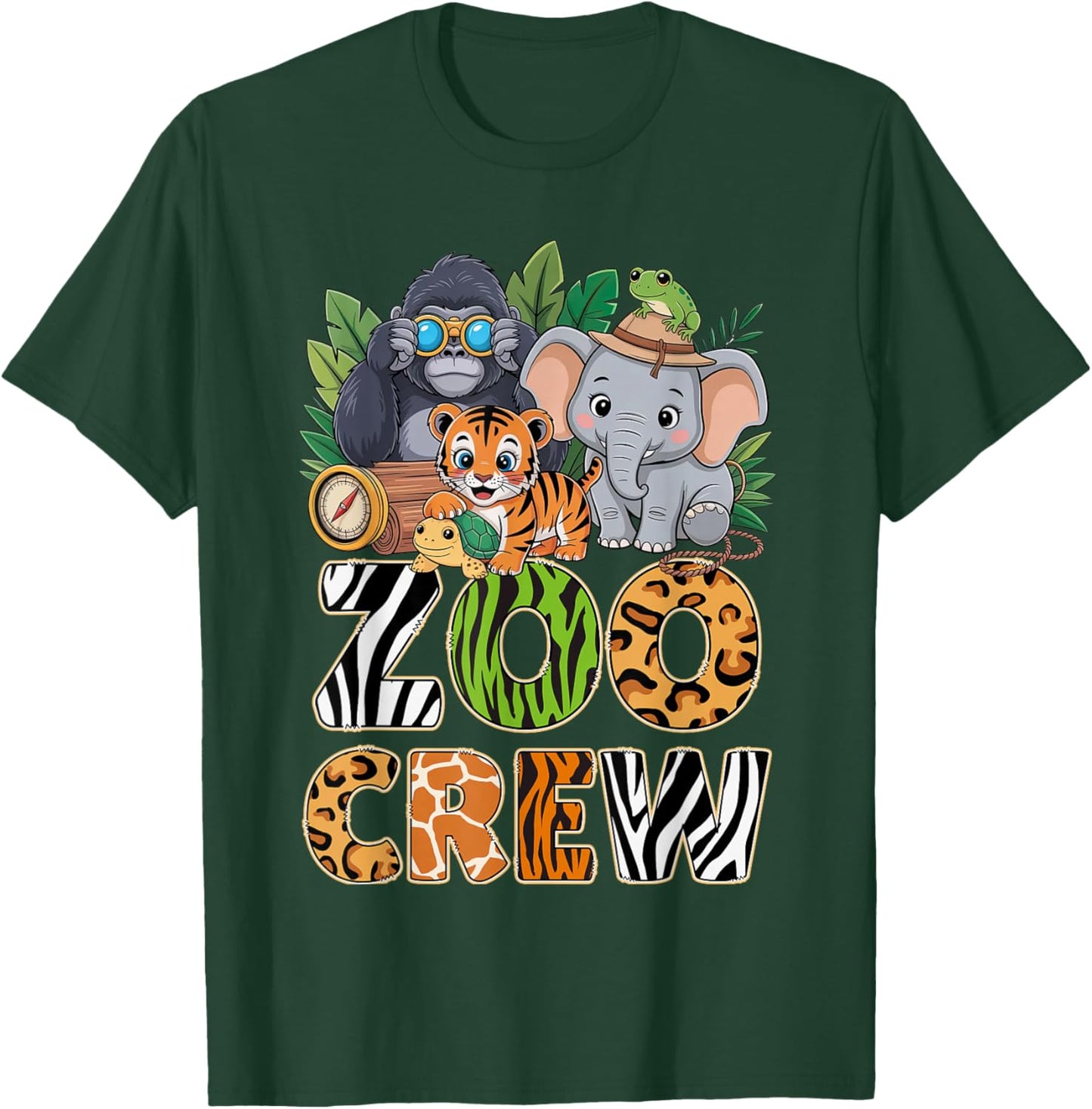 Zoo Crew Cute Jungle Animals Safari Adventure Zoo Keeper T-Shirt - T-Shirt | Forest