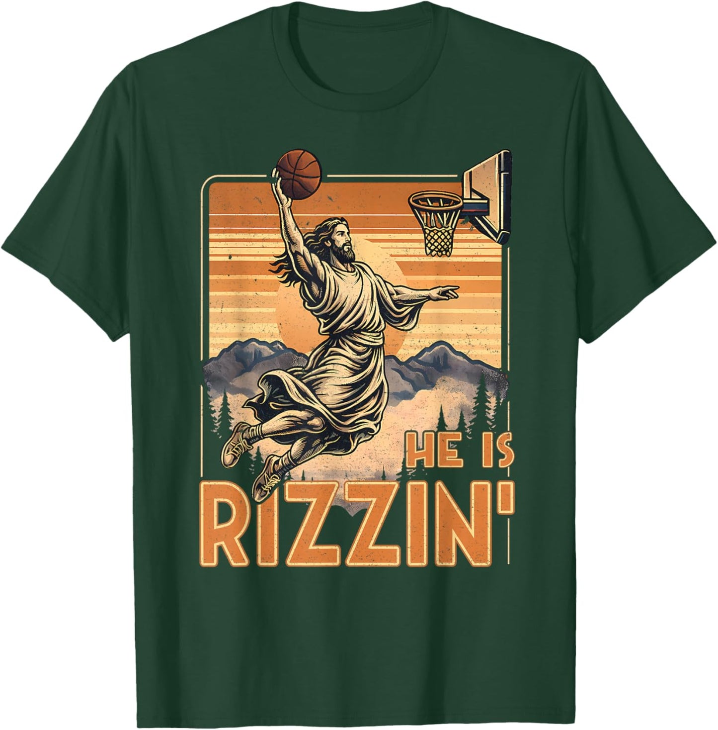 He is Rizzin Christian Religious Boys Kids Men Teens Easter T-Shirt - T-Shirt | Forest