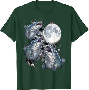 Howling Fish Blue Catfish Angling Marine Graphic T-Shirt - T-Shirt | Forest