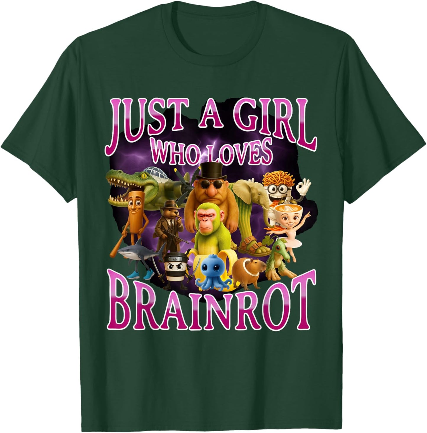 Italian Brainrot Lover Girl Funny Meme Internet Humor T-Shirt - T-Shirt | Forest