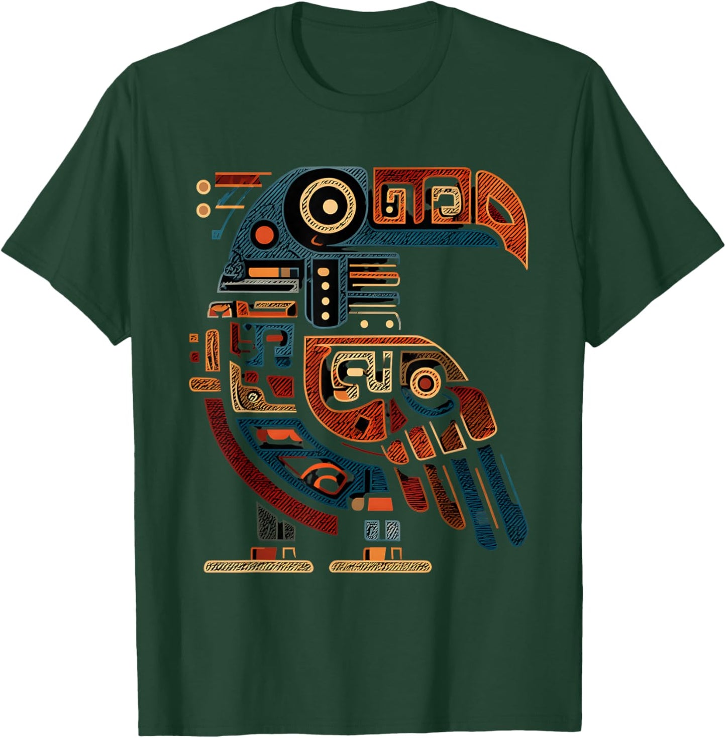Aztec Bird Inca Toltec Maya Mexican Mayan Indigenous Azteca T-Shirt - T-Shirt | Forest