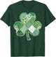St Patrick's Day Patchwork Shamrock Clover Lucky Vintage T-Shirt - T-Shirt | Forest