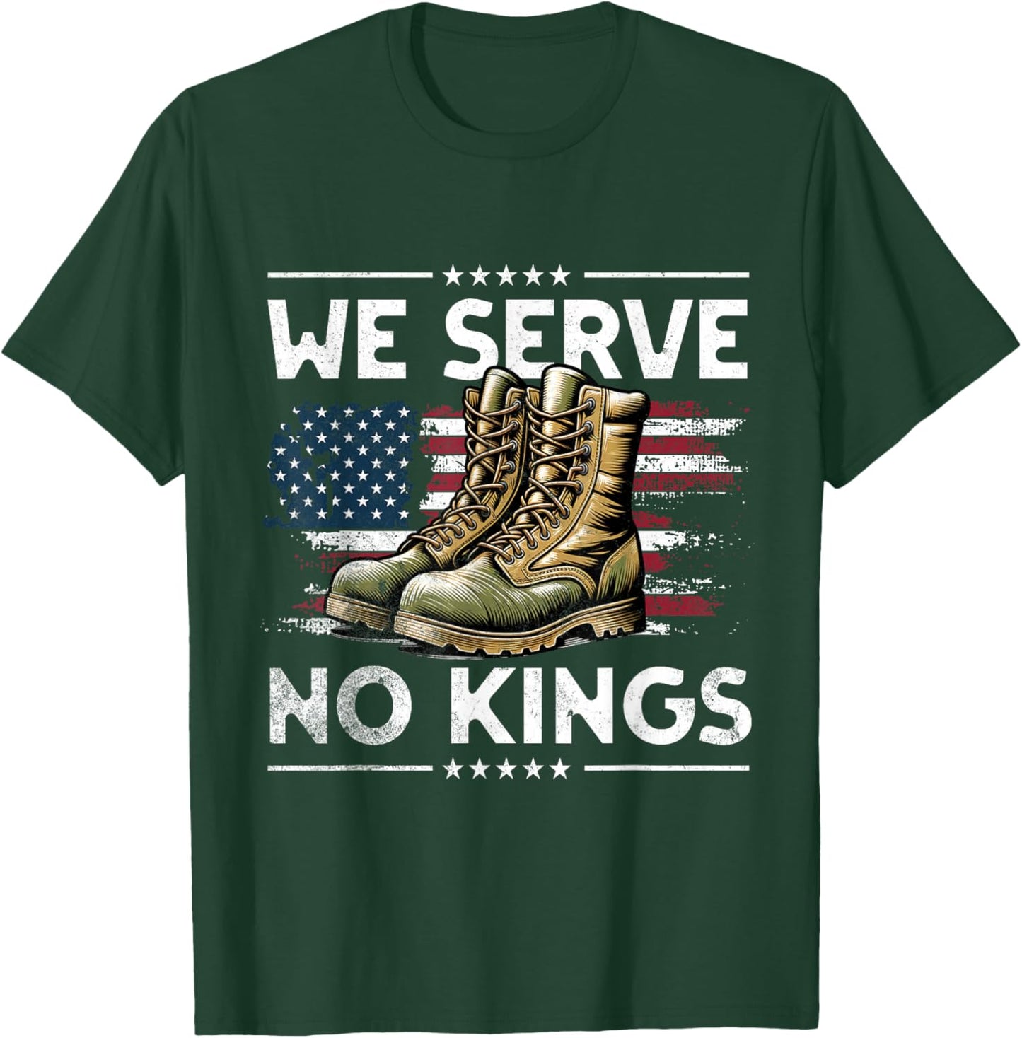 Veterans No Kings T-Shirt - T-Shirt | Forest
