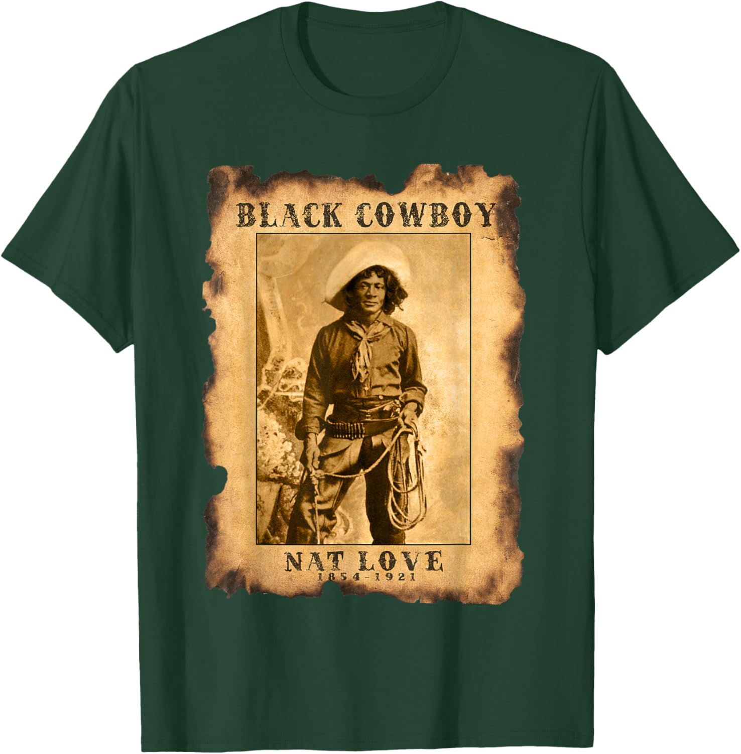 Black Cowboy NAT Love Western African American History Hero T-Shirt - T-Shirt | Forest