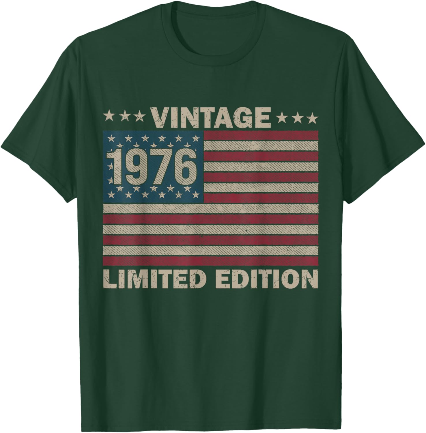 US Flag 50 Birthday American USA Men 50yr 1976 50th Birthday T-Shirt - T-Shirt | Forest