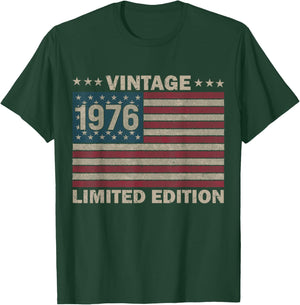 US Flag 50 Birthday American USA Men 50yr 1976 50th Birthday T-Shirt - T-Shirt | Forest
