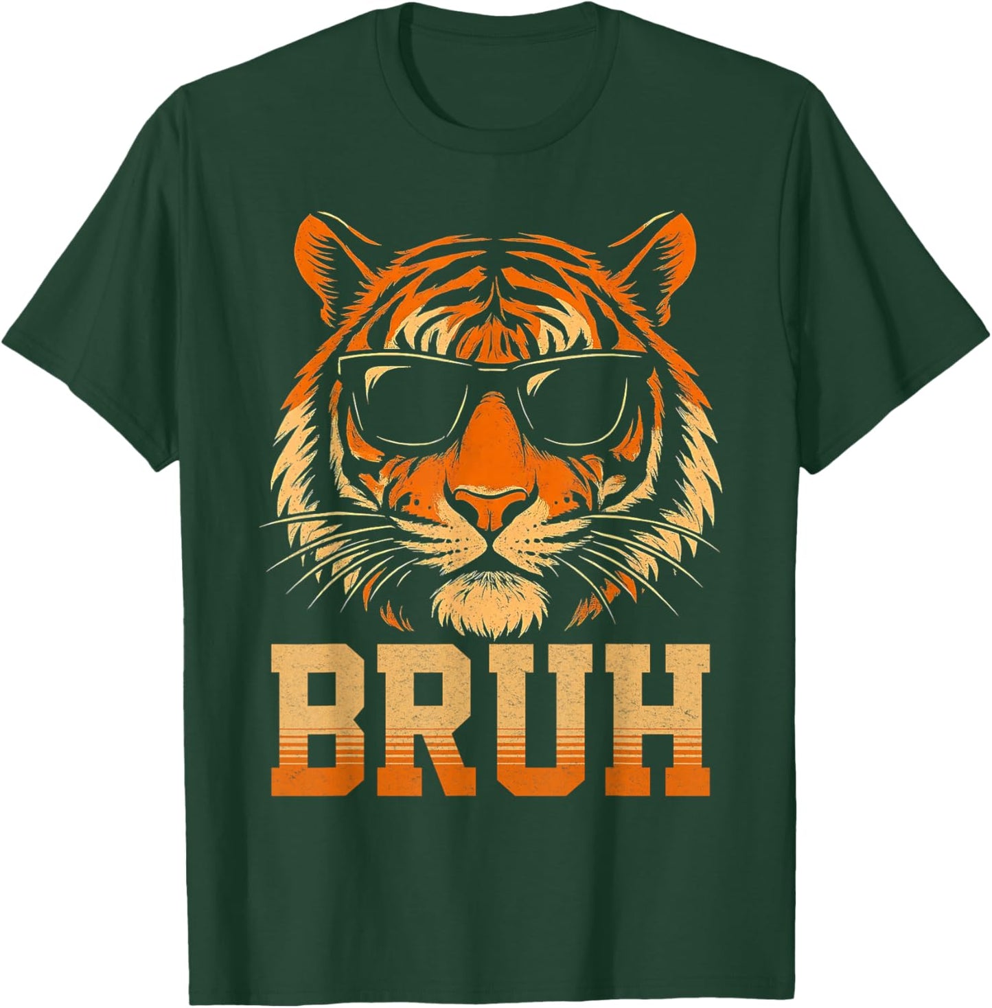 Bruh Tiger Meme Graphic Kids Funny Animal Lovers T-Shirt - T-Shirt | Forest