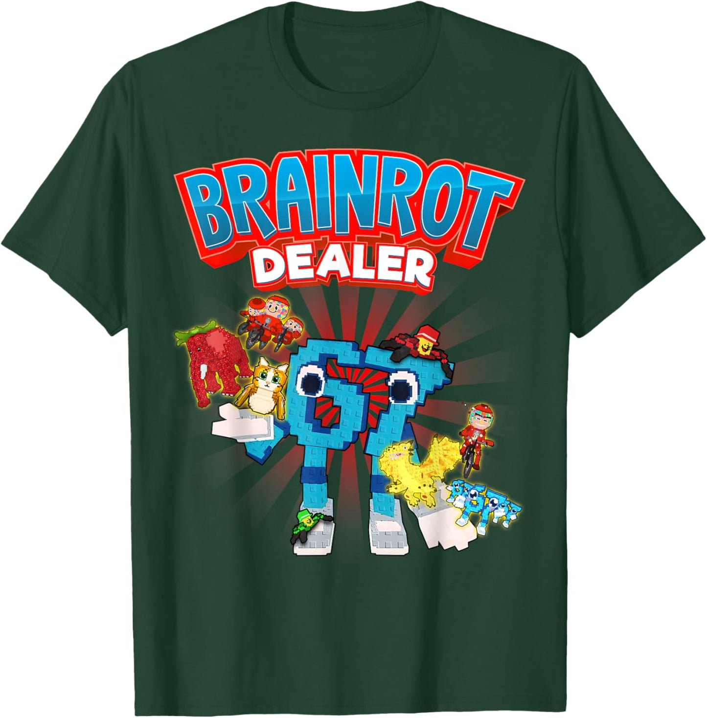 Brainrot Dealer Funny Every Brainrots for Boys Kids Teens T-Shirt - T-Shirt | Forest