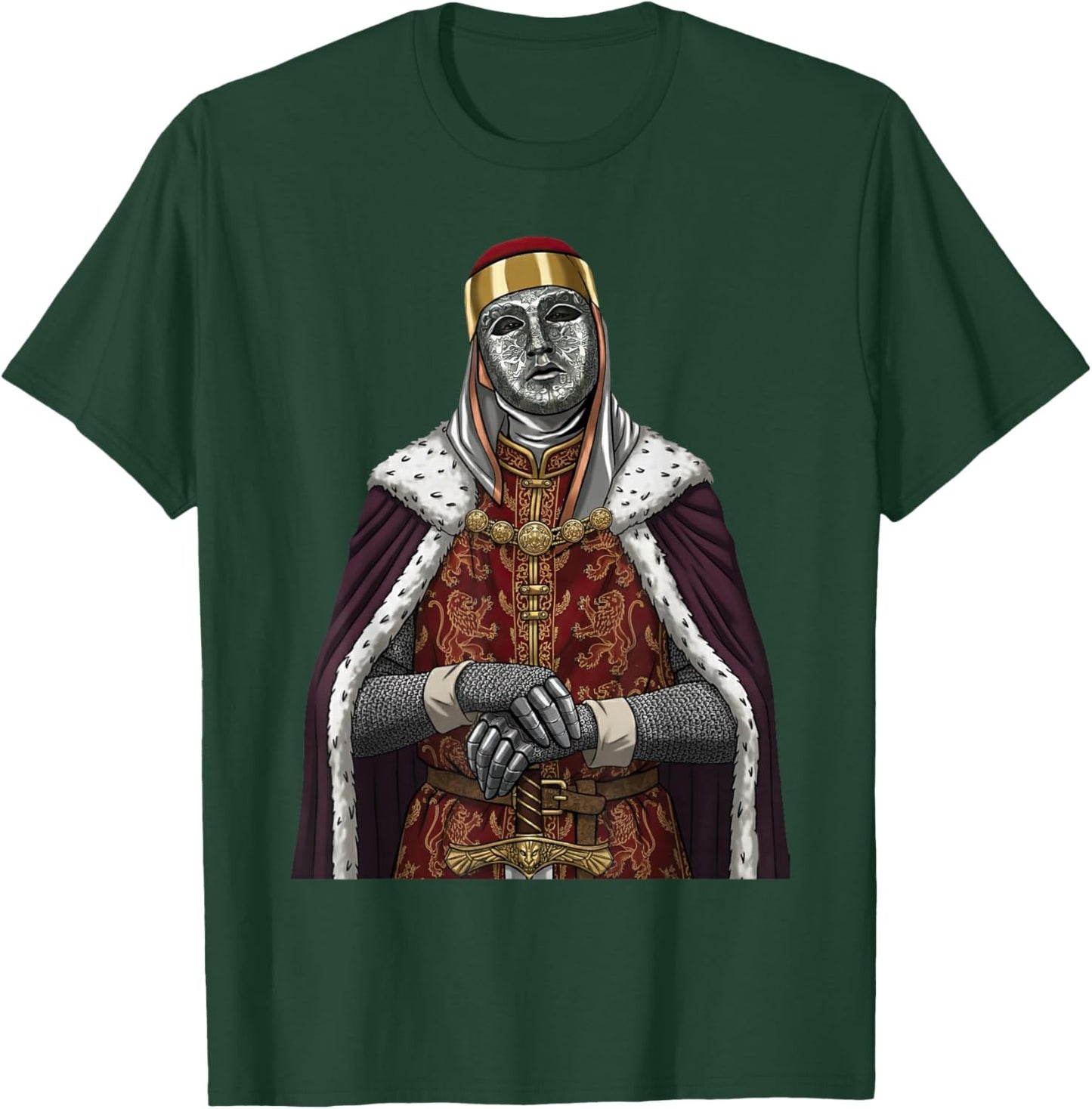 Silver Mask King Baldwin IV Golden Mask Medieval Art T-Shirt - T-Shirt | Forest