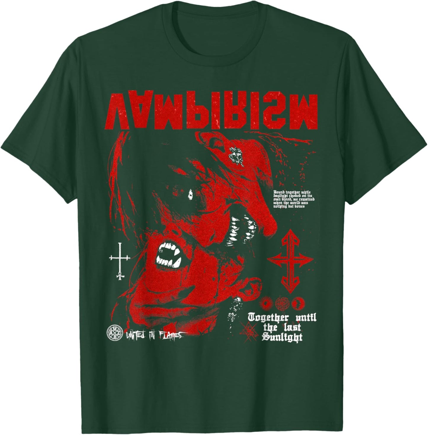 Creepy Manga Horror Anime Alt Gothic Emo Y2K Occult Vampire T-Shirt - T-Shirt | Forest
