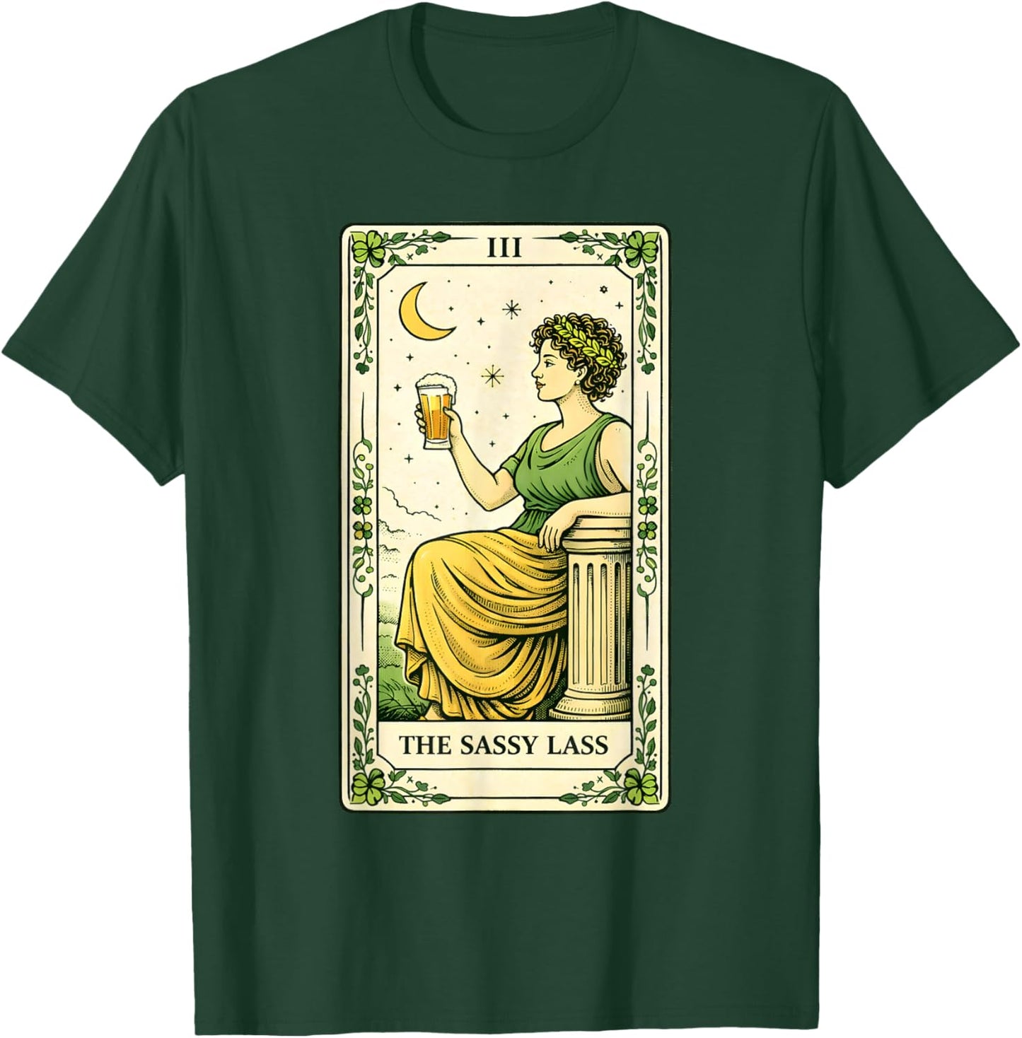 The Sassy Lass Tarot Card St Patrick’s Day Irish Beer Funny T-Shirt - T-Shirt | Forest