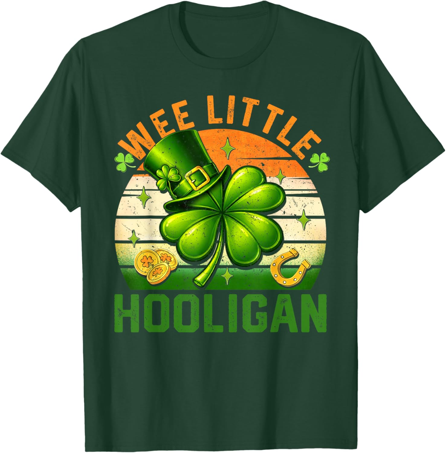 St Patricks Day Wee Little Hooligan Shamrock Funny Kids Teen T-Shirt - T-Shirt | Forest