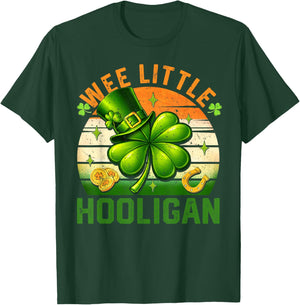 St Patricks Day Wee Little Hooligan Shamrock Funny Kids Teen T-Shirt - T-Shirt | Forest