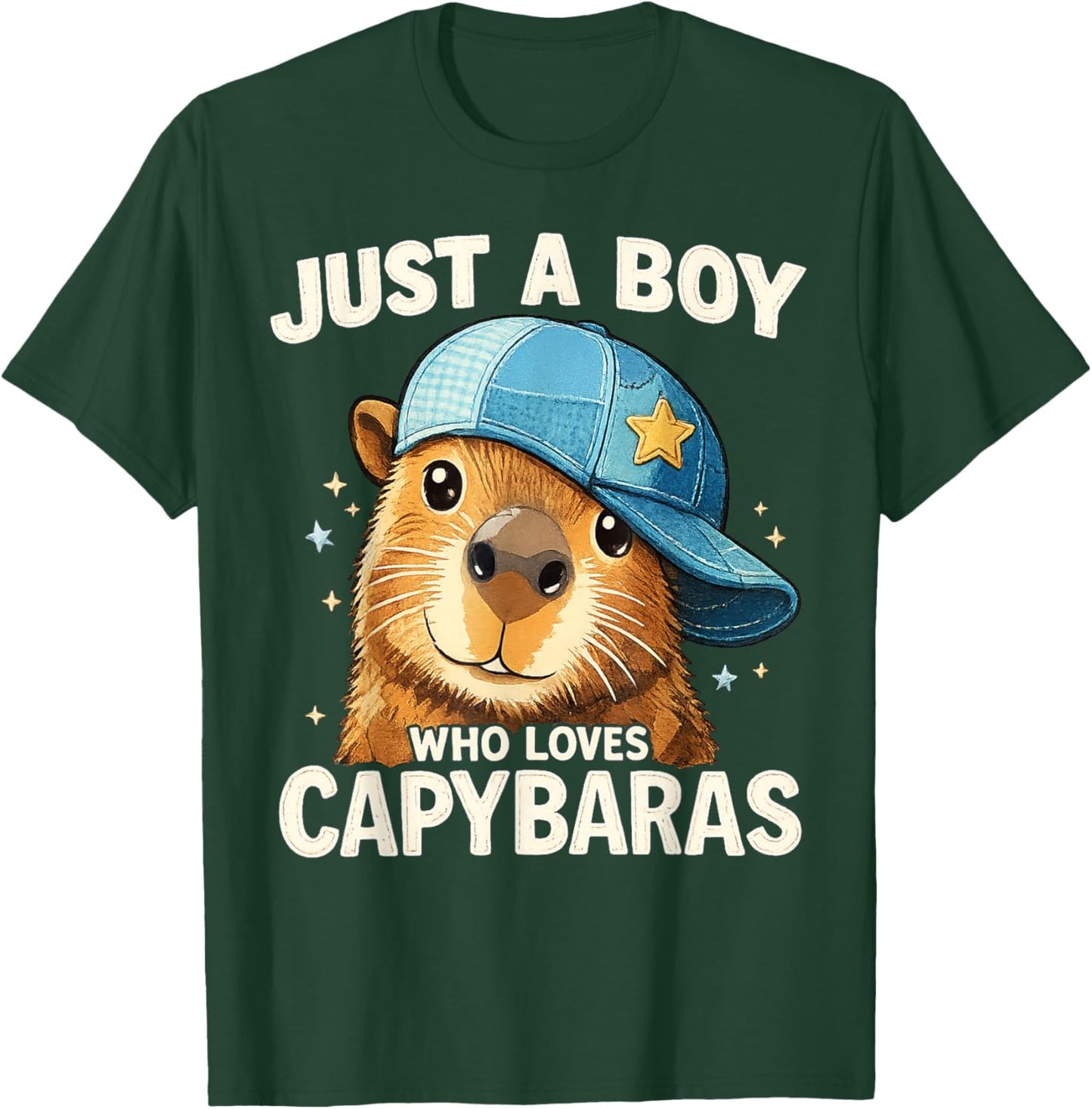Just A Boy Who Loves Capybaras Funny Capybara Boys T-Shirt - T-Shirt | Forest
