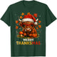Merry Thanksmas Highland Cow Pumpkin Thanksgiving Men Women T-Shirt - T-Shirt | Forest