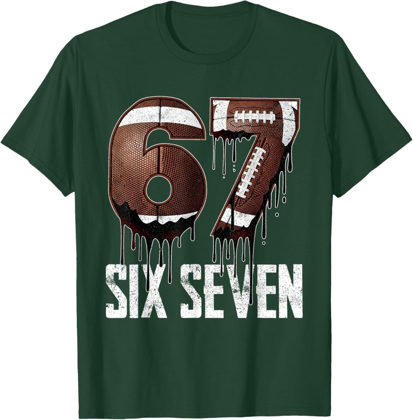 Football 67 Six Seven Funny Gen Alpha Meme T-Shirt - T-Shirt | Forest