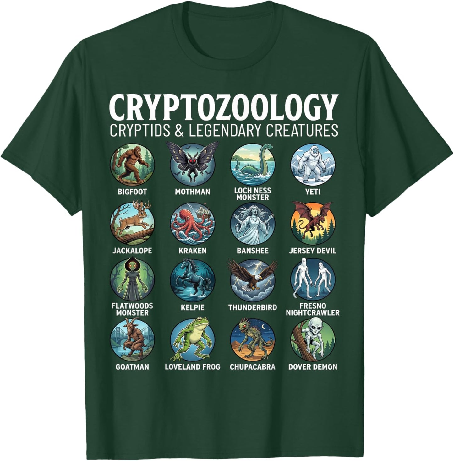 Cryptozoology Cryptids and Legendary Creatures Folklore T-Shirt - T-Shirt | Forest