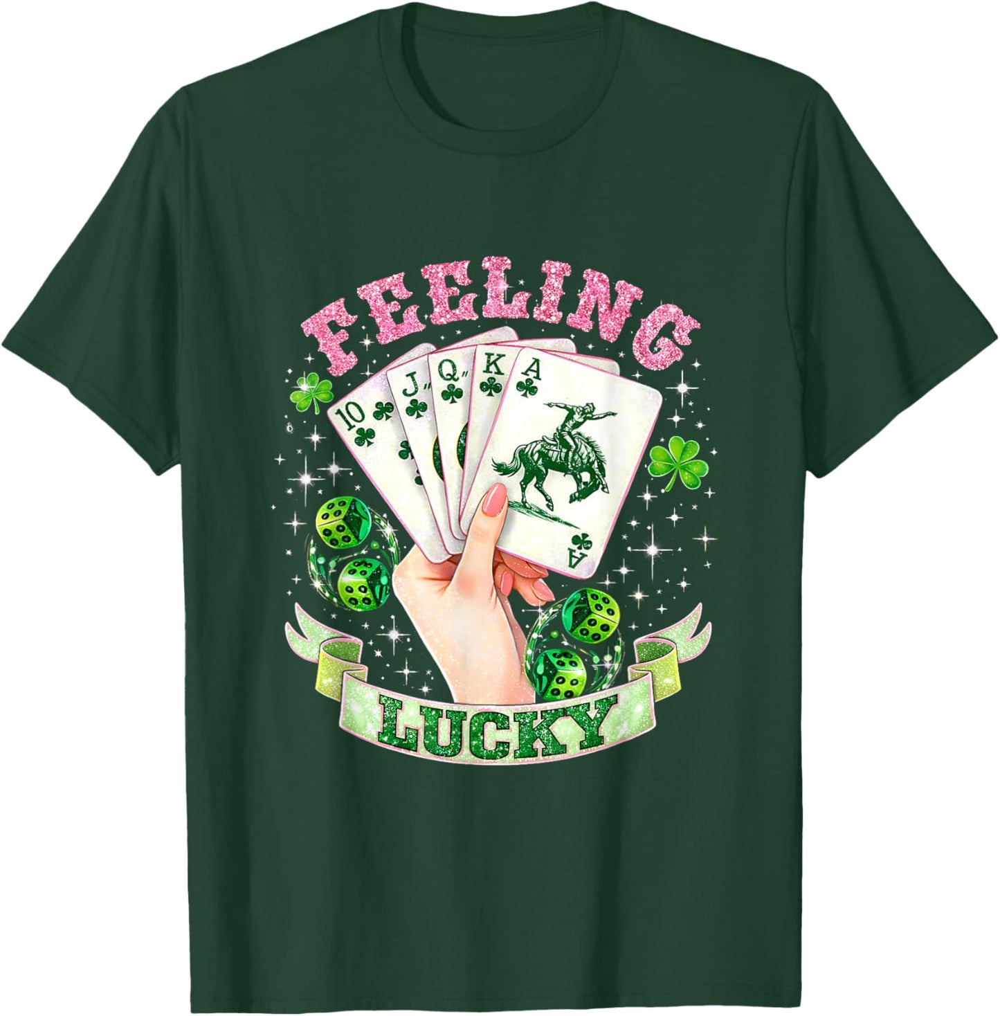 Funny Feeling Lucky Howdy Cowgirl Club Saint Patrick T-Shirt - T-Shirt | Forest