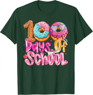 100th Day of School Girl Donut T-Shirt - T-Shirt | Forest