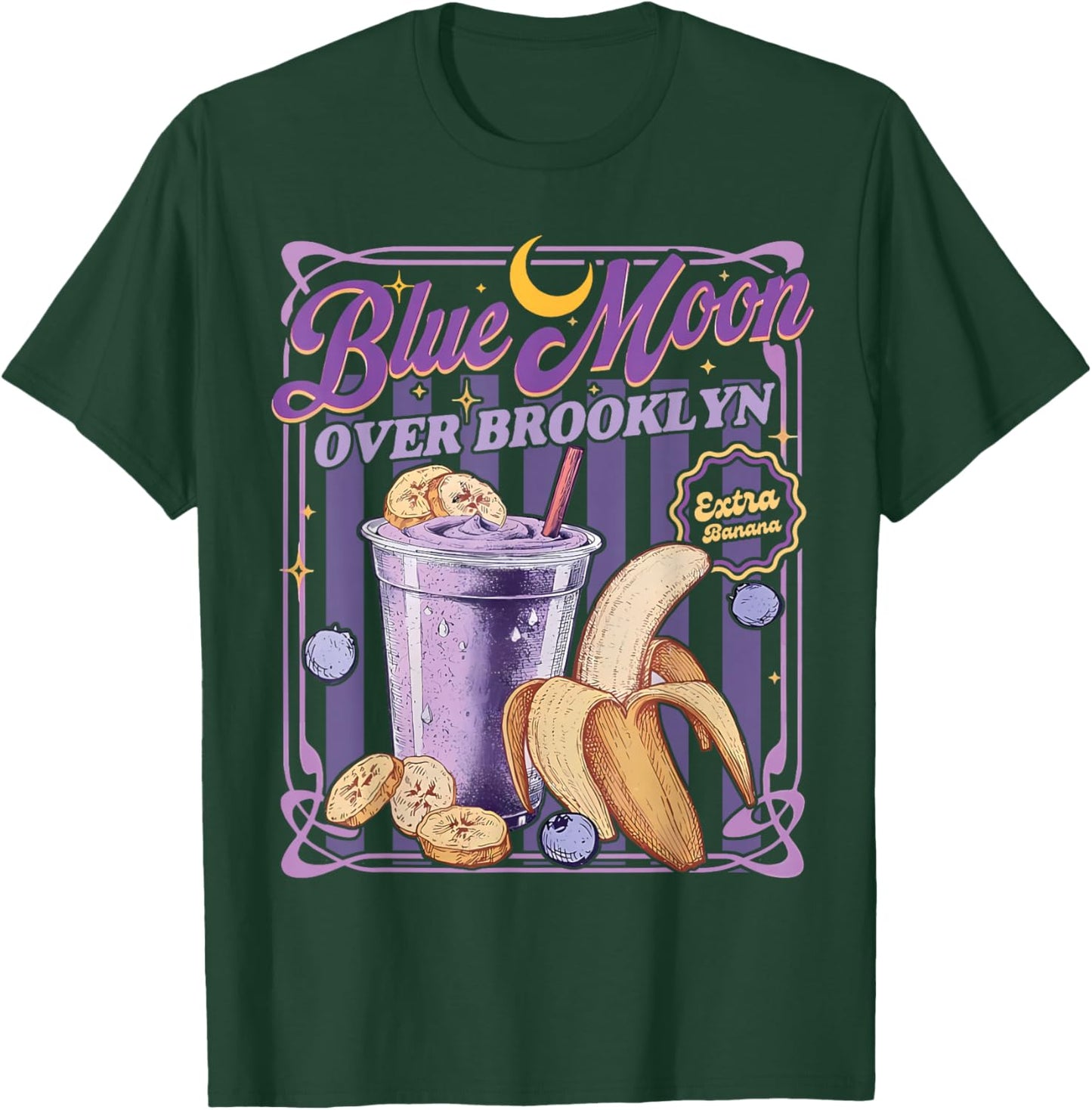 Blue Moon Over Brooklyn Extra Banana Lover Retro 80s T-Shirt - T-Shirt | Forest