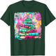 Book Christmas Tree Lights Teacher Librarian Book Lovers T-Shirt - T-Shirt | Forest