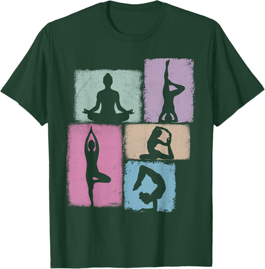 Yoga Collage Yogi Mom Women Instructor Youth Girl T-Shirt - T-Shirt | Forest