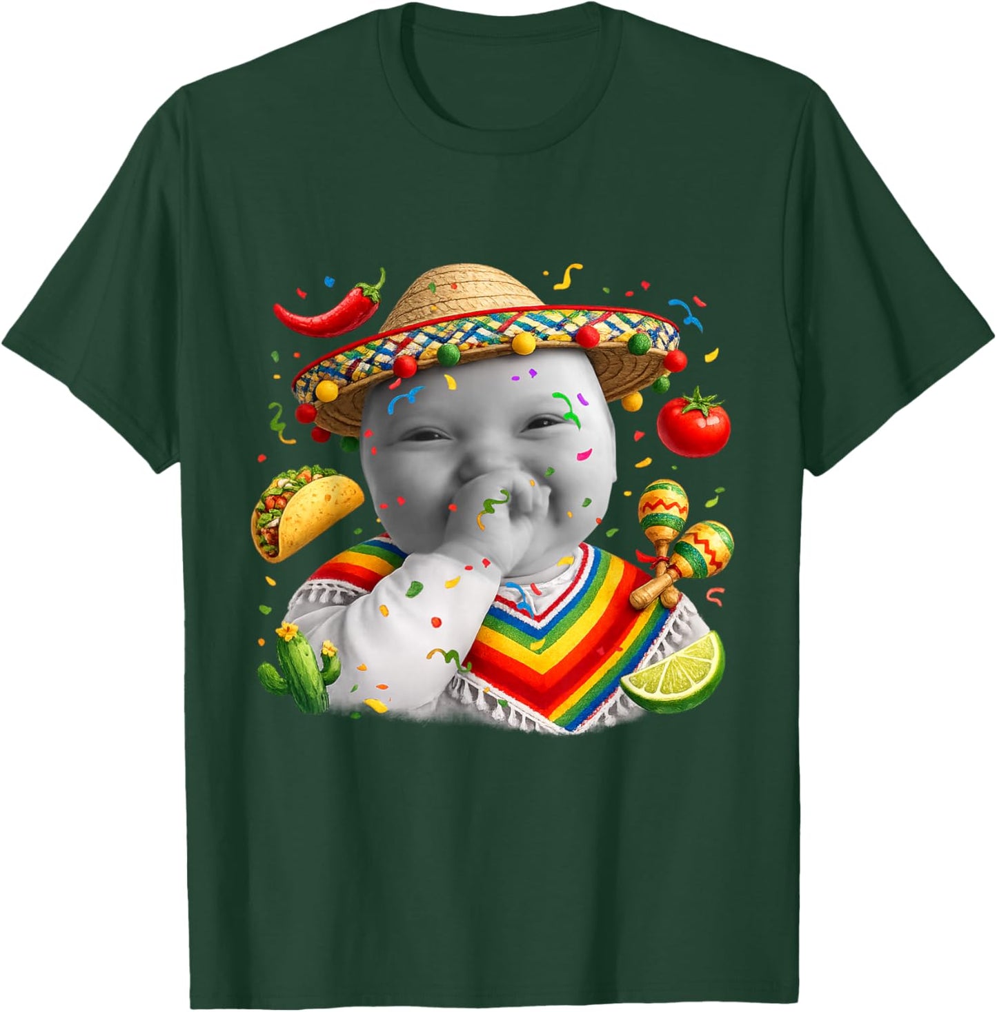 Funny Niche Ai Baby Meme Cinco De Mayo Party T-Shirt - T-Shirt | Forest