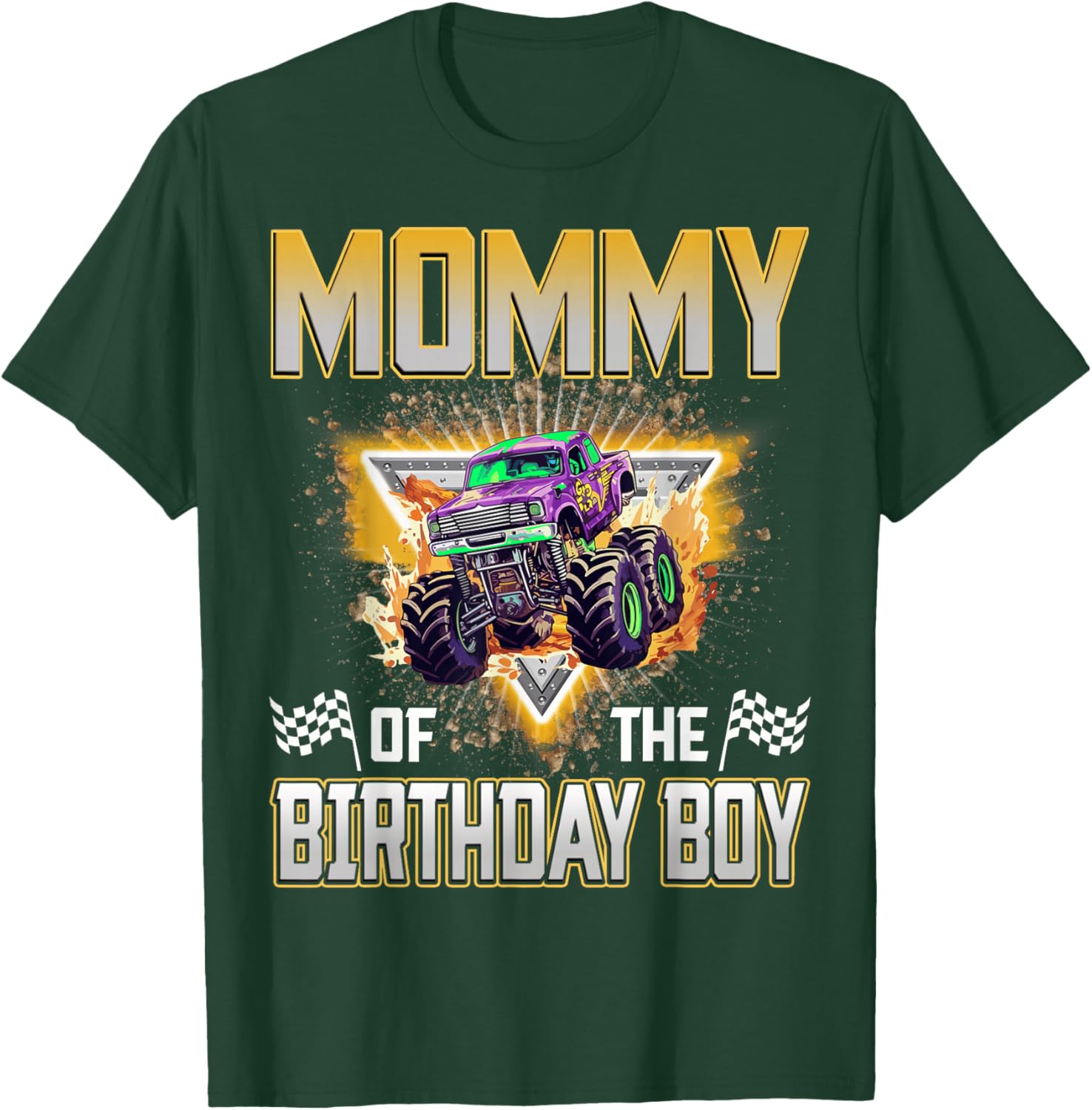 Mommy of The Birthday Boy Monster Truck Birthday Family T-Shirt - T-Shirt | Forest