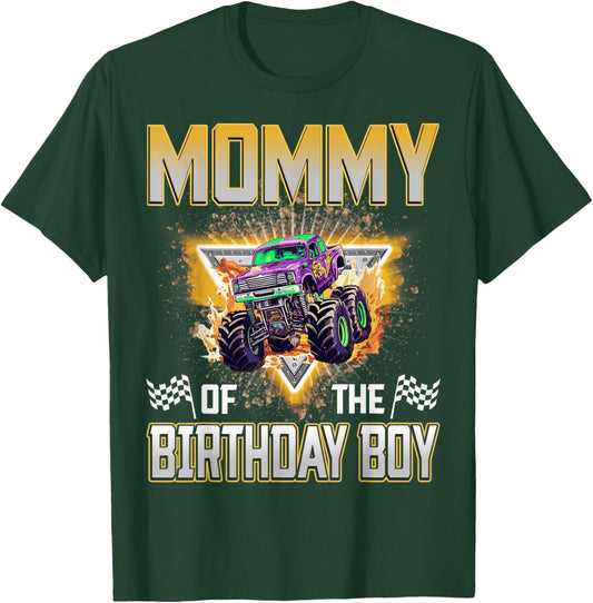 Mommy of The Birthday Boy Monster Truck Birthday Family T-Shirt - T-Shirt | Forest